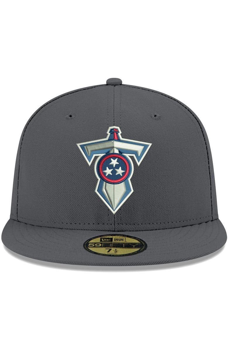 New Era Men's New Era Graphite Tennessee Titans Alternate Logo Storm II 59FIFTY Fitted Hat, Alternate, color,