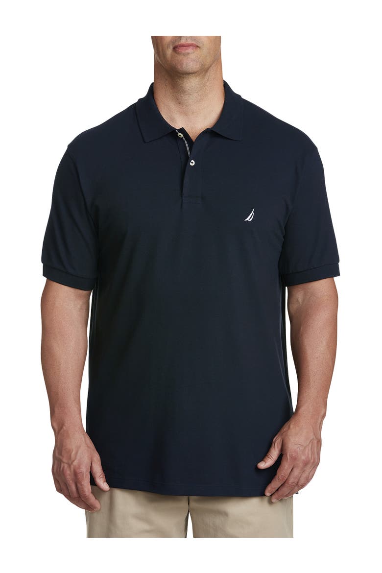 Stretch Piqué Polo Shirt, Main, color, NAVY