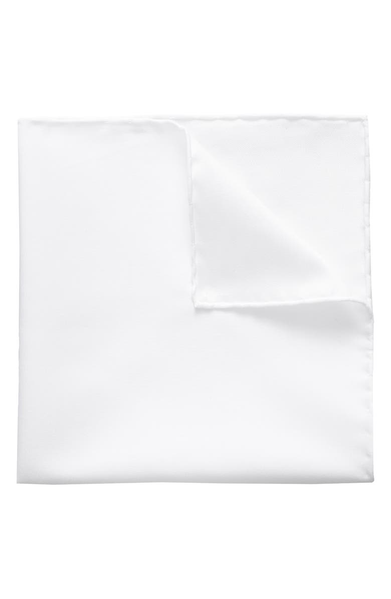 Eton Cotton Pocket Square, Main, color, White