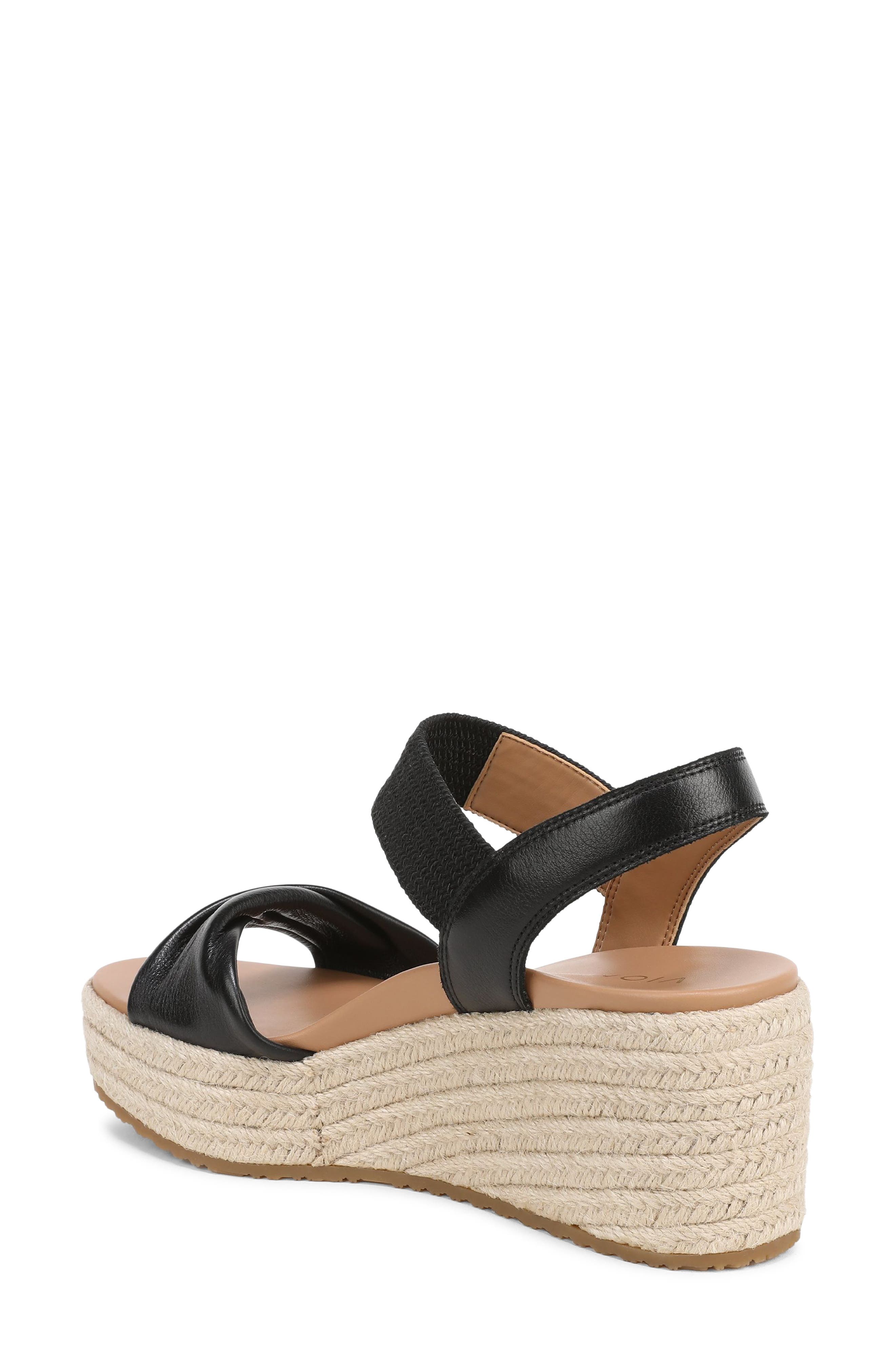 Vionic Darla Espadrille Platform Slide Sandal, Alternate, color, Black