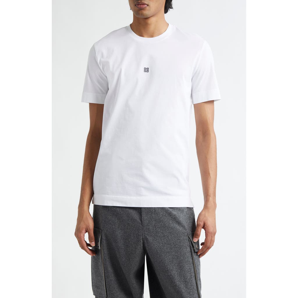Givenchy Slim Fit 4g Embroidered Cotton T-shirt In White