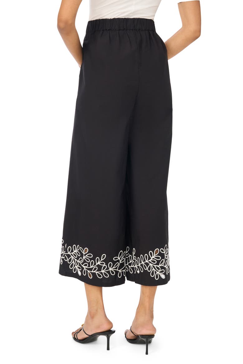 Embroidered Cutout Crop Pants, Alternate, color, RICH BLACK