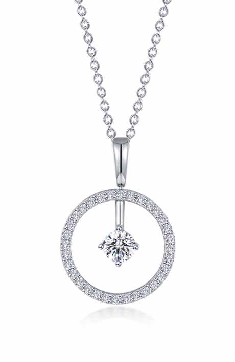 Lafonn Simulated Diamond Lab-Created Birthstone Reversible Pendant Necklace