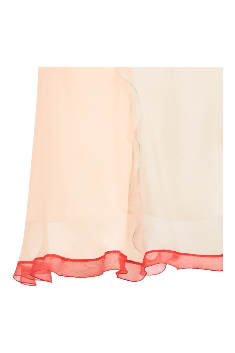 Sheer Ruffle Detail Silk Chiffon Slipdress, Alternate, color, BABE DIZZIE