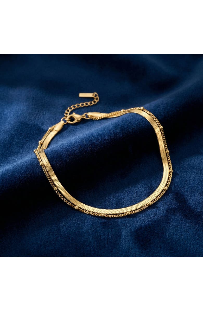 Bliss Diamond Stefanie Anklet 18k Gold Plated 9.25" with 1.5" Extender, Alternate, color, 18K Yellow Gold