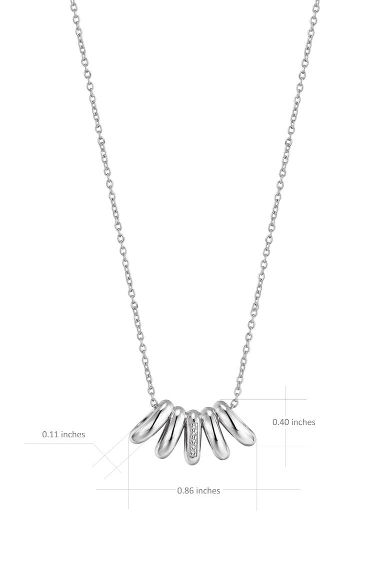 Stella Diamond Necklace | 5 natural diamonds | 925 Sterling Silver | Necklace | 17.5 - 19.5 in | White Rhodium, Alternate, color, White Rhodium