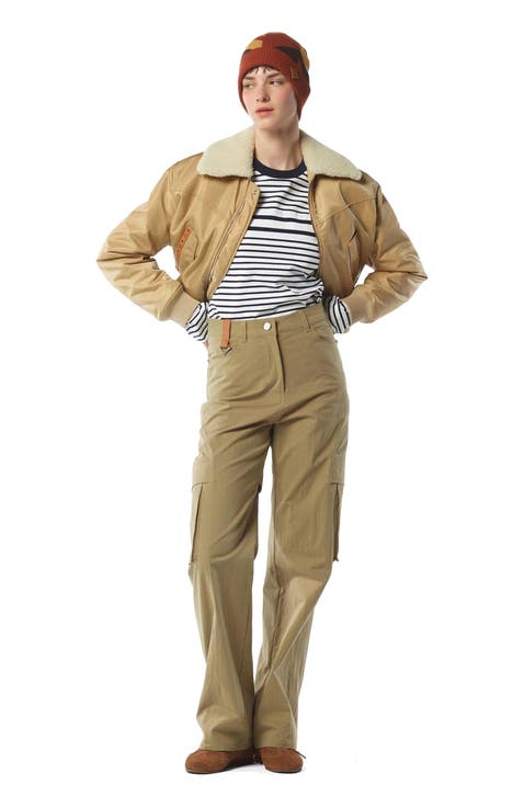 Aviator Jacket in Shearling and ECONYL®