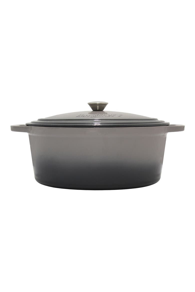 International 8-Quart Cast Iron Oval Covered Casserole, Main, color, OYSTER