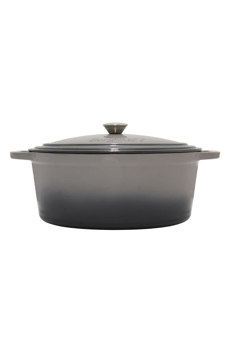 BergHOFF International 8-Quart Cast Iron Oval Covered Casserole, Main, color, Oyster