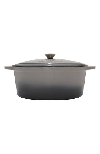 Berghoff International 8-quart Cast Iron Oval Covered Casserole In Oyster