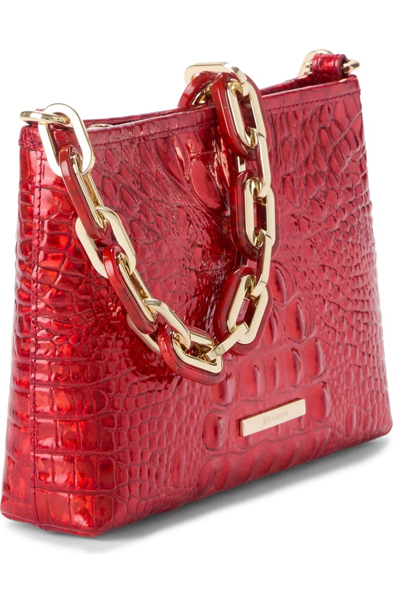 Brahmin Mod Lorelei Croc Embossed Leather Shoulder Bag, Alternate, color, Red Opal Melbourne