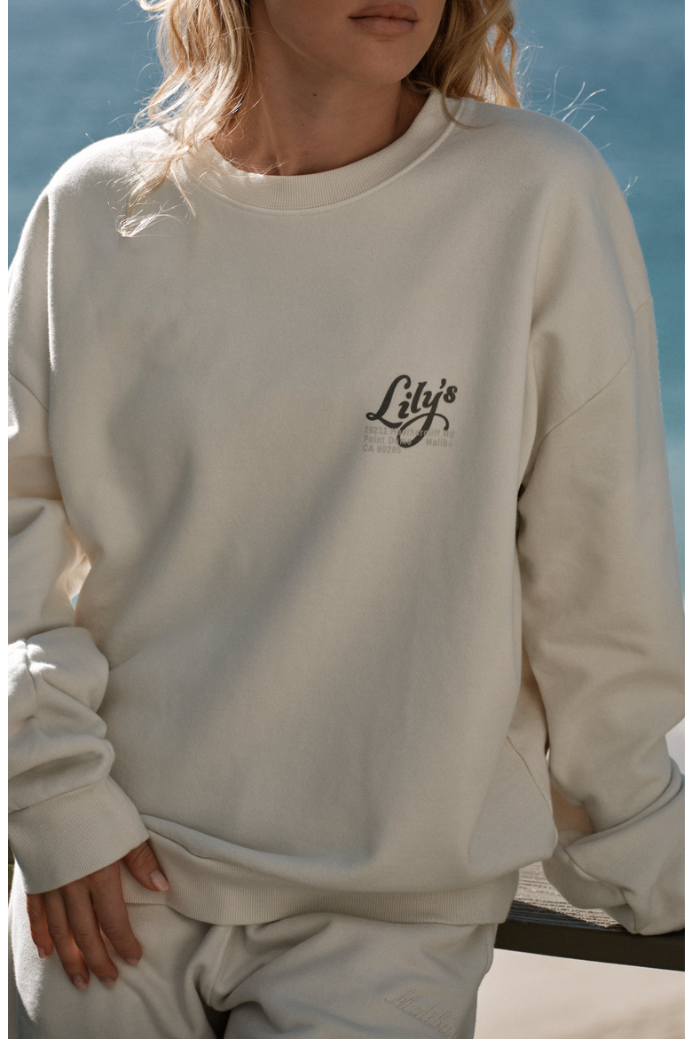 Lilys Malibu Crewneck Sweatshirt, Alternate, color, Vintage Cream