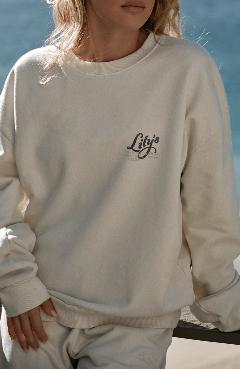 CALIFORNIA INCLINE Lilys Malibu Crewneck Sweatshirt, Alternate, color, Vintage Cream