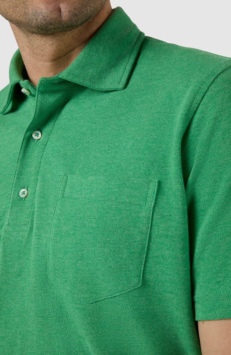 Sid Mashburn Short Sleeve Pima Cotton Piqué Polo, Alternate, color, Heather Basil Pique
