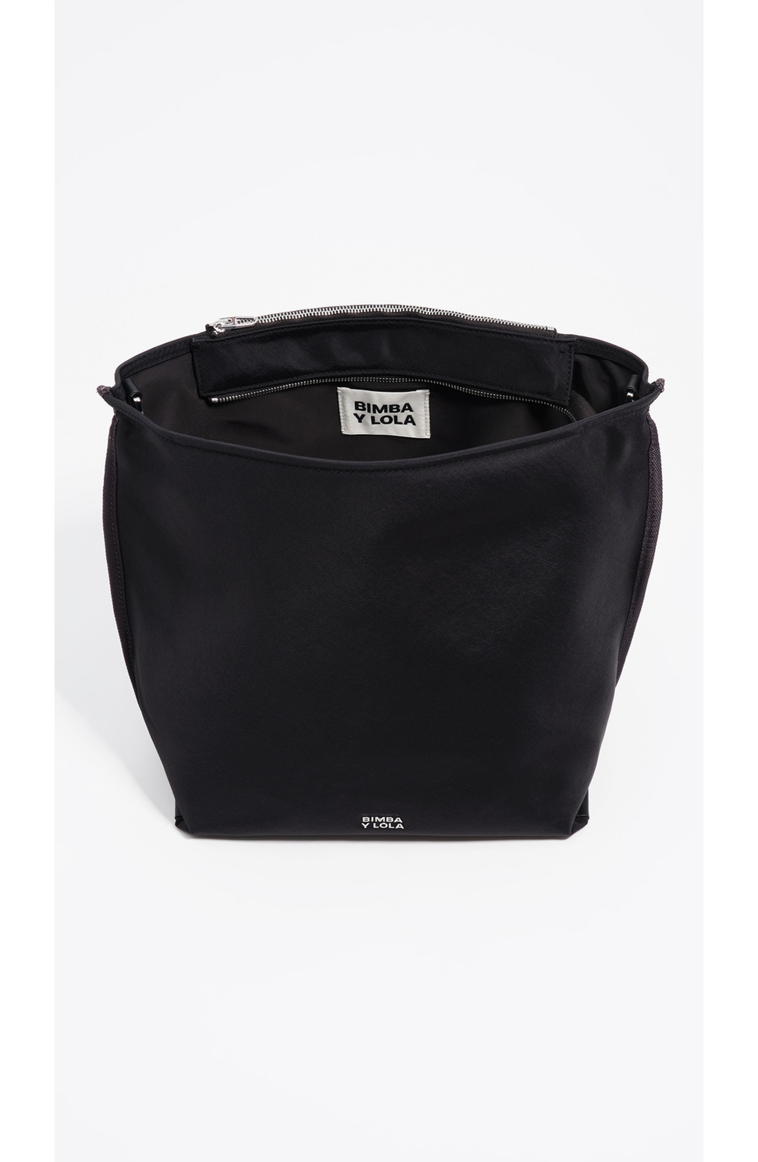 Bimba y Lola Large Nylon Carlino Bag, Alternate, color, Black