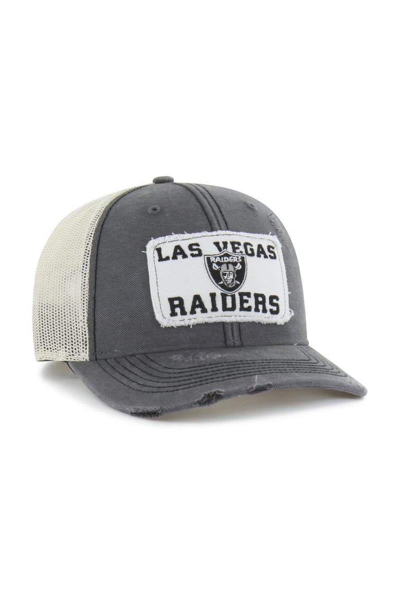 Men's '47 Charcoal Las Vegas Raiders Egremont Well-Worn Adjustable Trucker Hat, Alternate, color, Charcoal