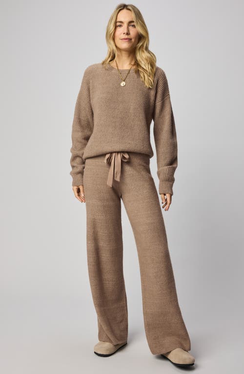 Splendid Stassi Satin Tie Back Sweater In Brown