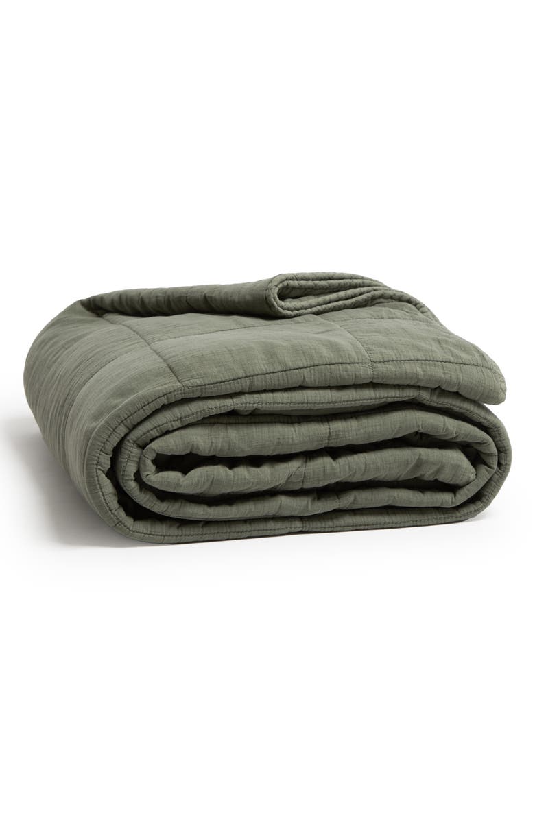 Pom Pom at Home Antwerp Cotton Coverlet, Main, color, Moss