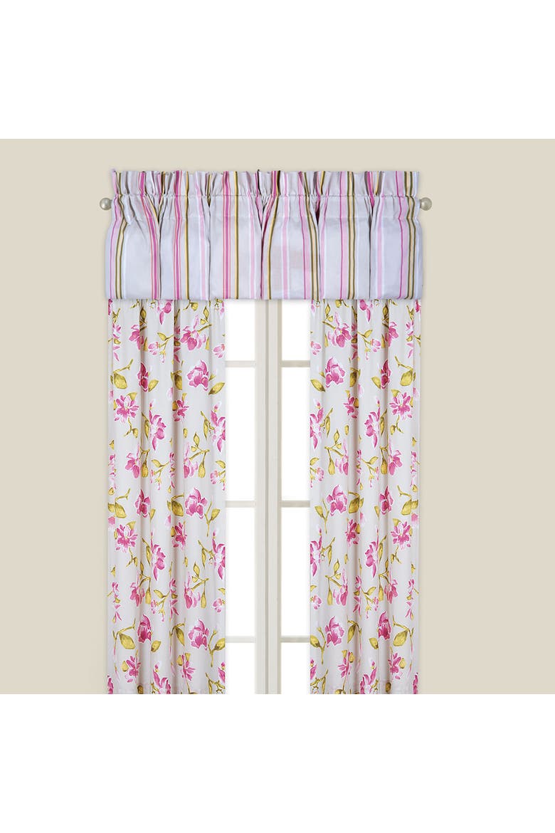 Liliann Floral Cotton Window Curtain Drapery Single Panel, Main, color, Pink