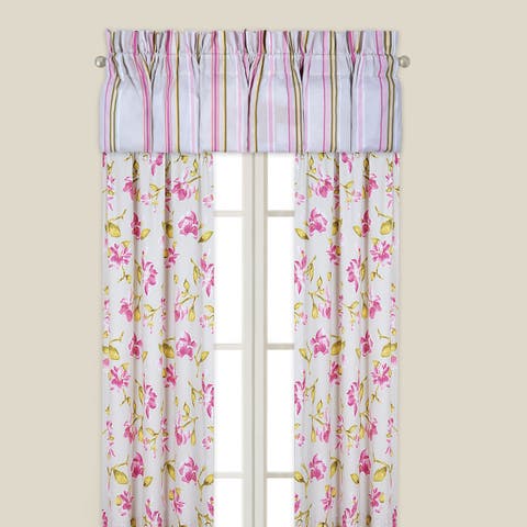 Liliann Floral Cotton Window Curtain Drapery Single Panel
