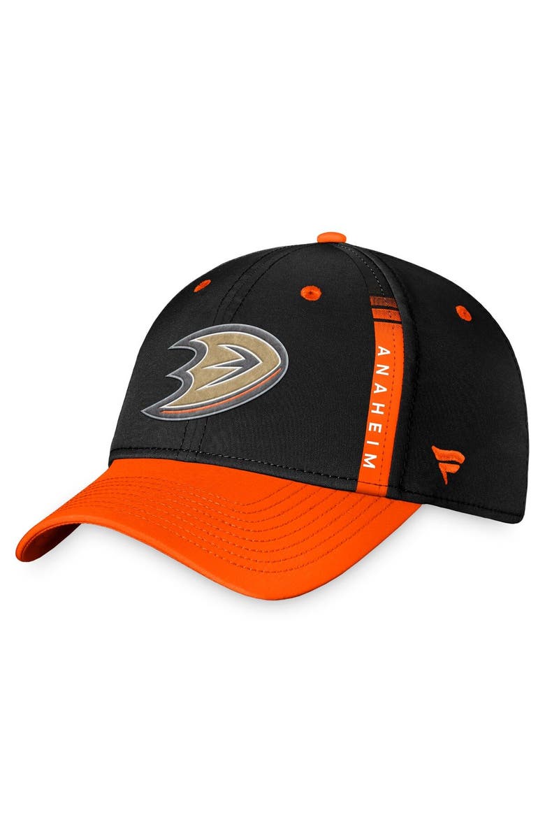 FANATICS Men's Fanatics Branded Black/Orange Anaheim Ducks 2022 NHL Draft Authentic Pro Flex Hat, Alternate, color, 