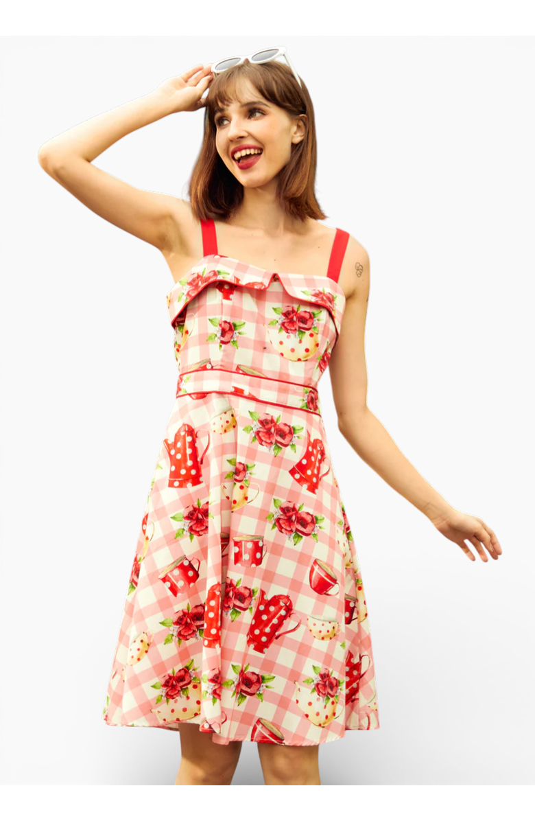 ModCloth Tea Time Cutie Dress, Main, color, Strawberry Teacake