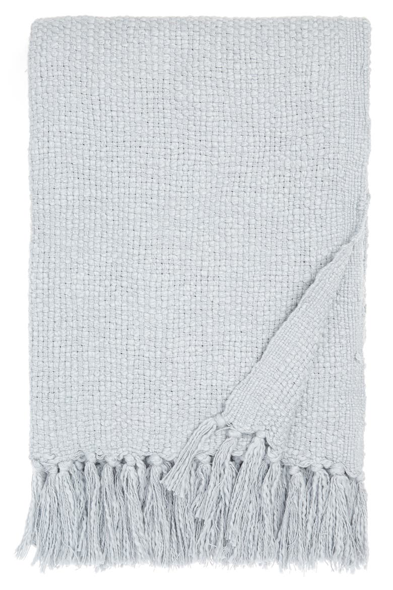 Woven Cotton Throw Blanket, Main, color, BLUE PEARL