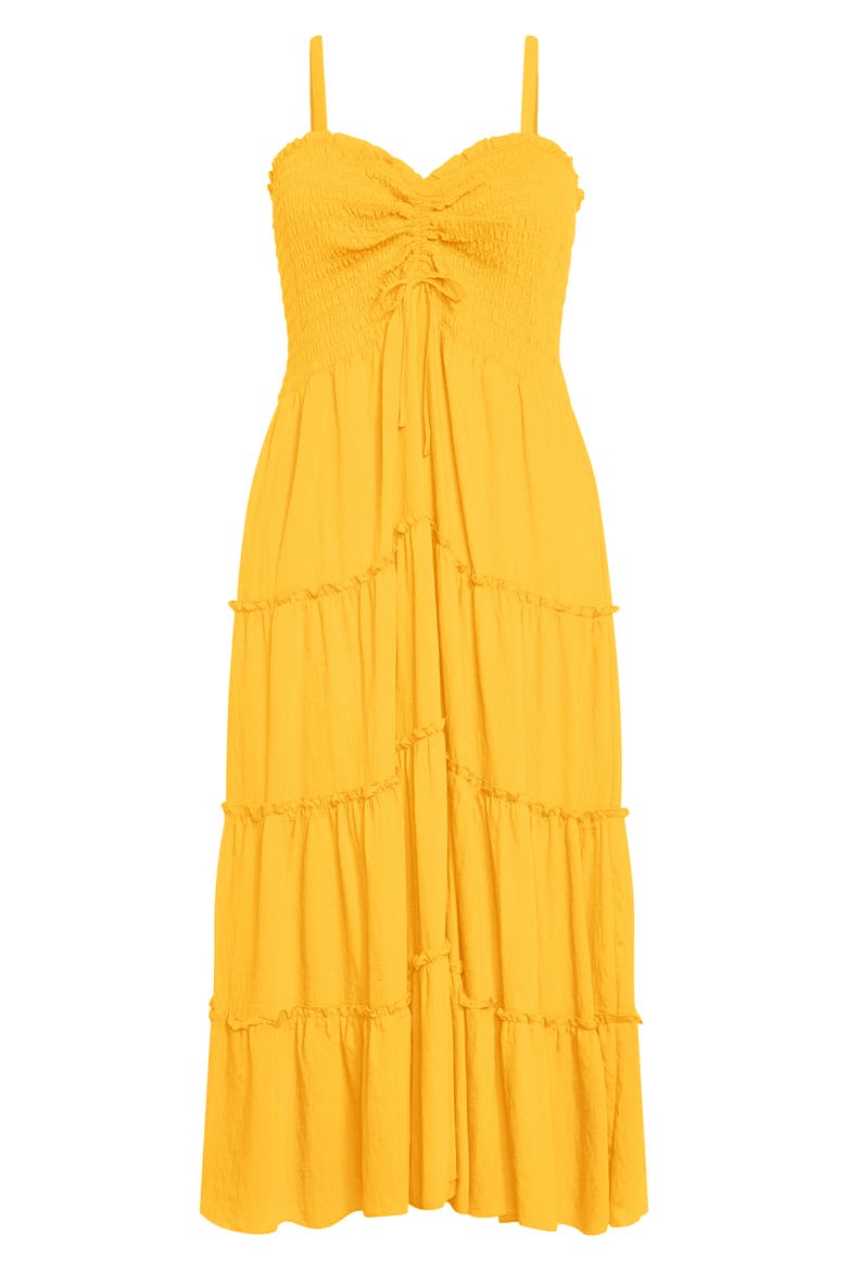 Alisa Smocked Sleeveless Maxi Dress, Alternate, color, SUNSHINE