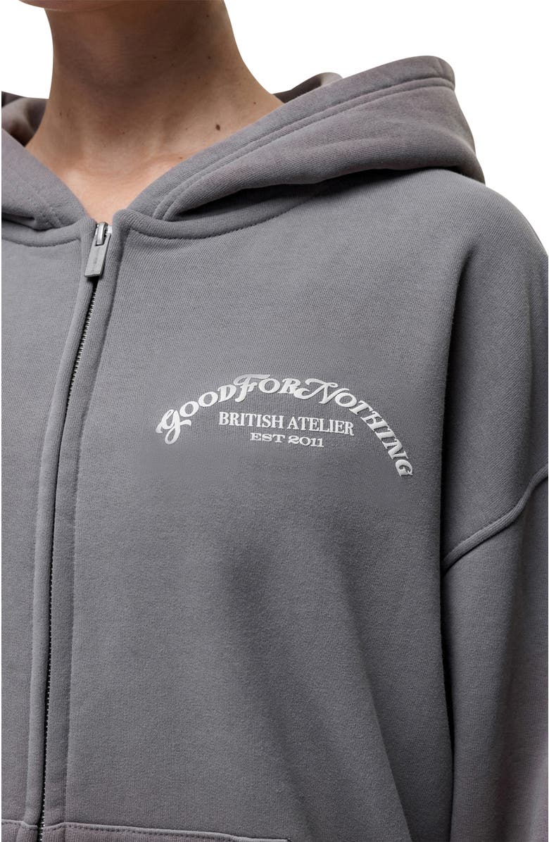 Good For Nothing Liberty Grey Zip Hoodie, Alternate, color, Grey