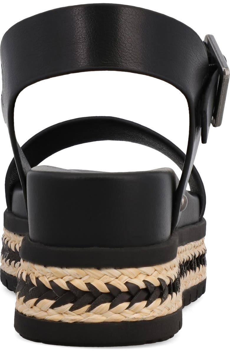 MIA Kiera Ankle Strap Platform Wedge Sandal, Alternate, color, Black/ Natural