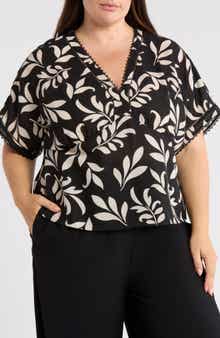 DR2 by Daniel Rainn Lace Trim V-Neck Top