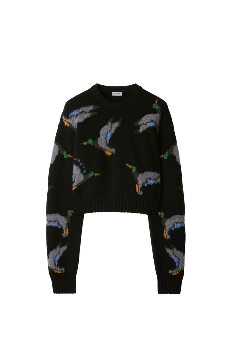 Burberry Cropped Duck Wool Sweater, Alternate, color, 