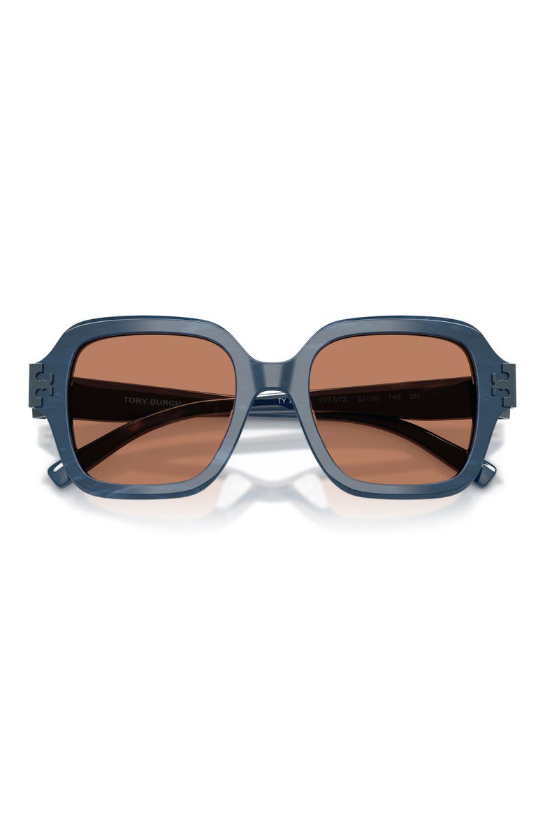 51mm Square Sunglasses, Alternate, color, NAVY MARBLE / BROWN