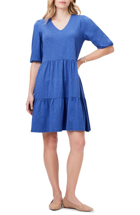 Elbow Sleeve Tiered Dress