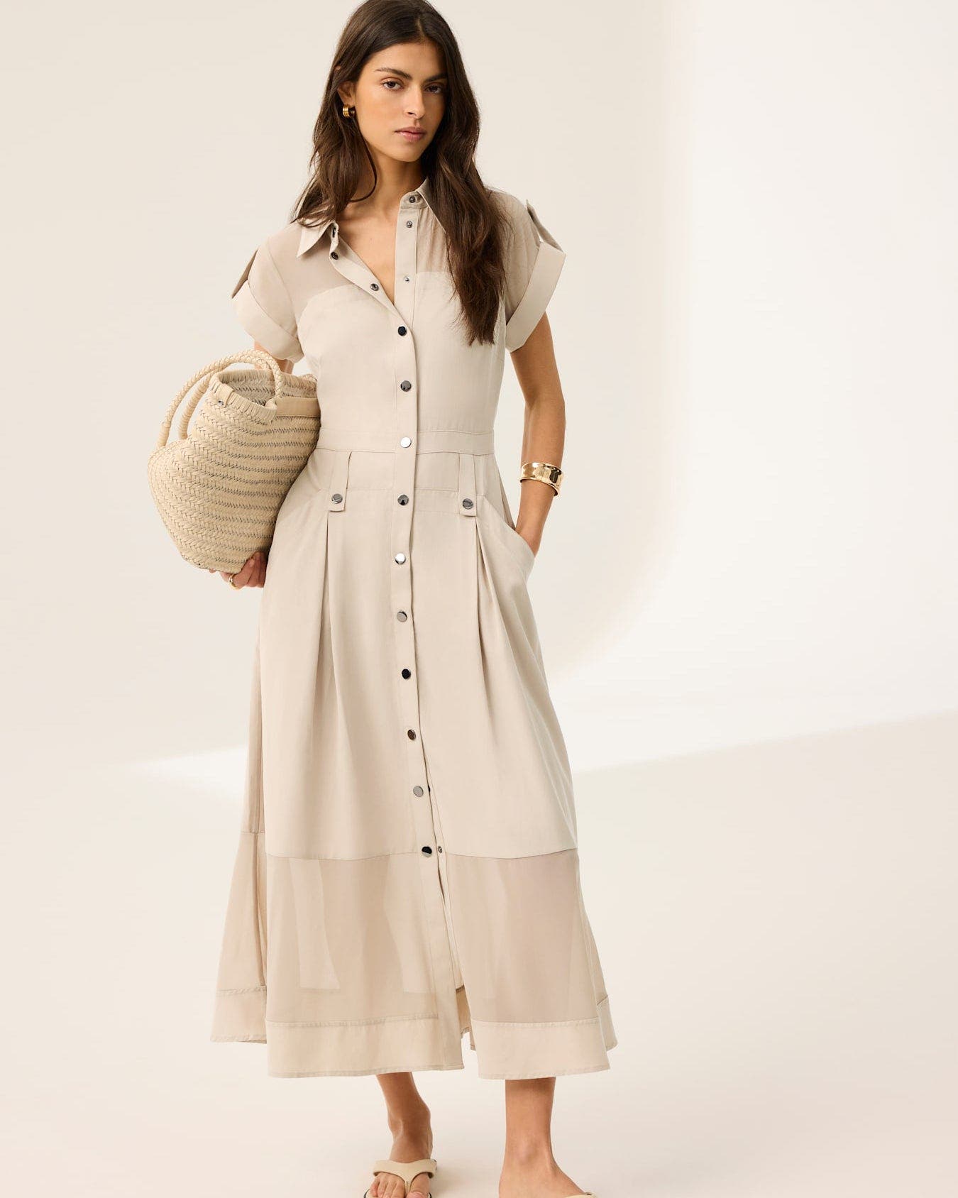 midi utility dress Belted Utility Midi Dress