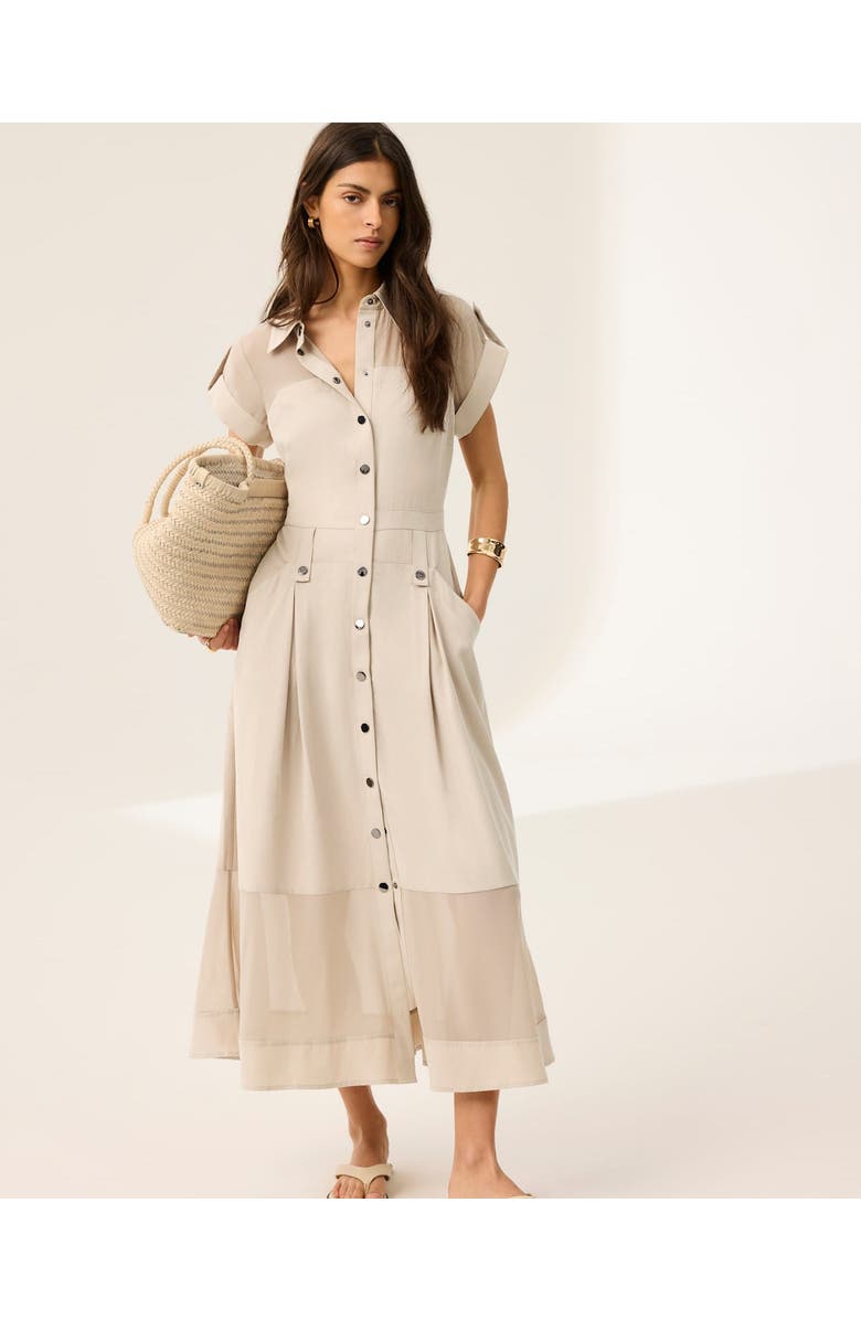 MINT VELVET Utility Midi Dress, Alternate, color, Camel