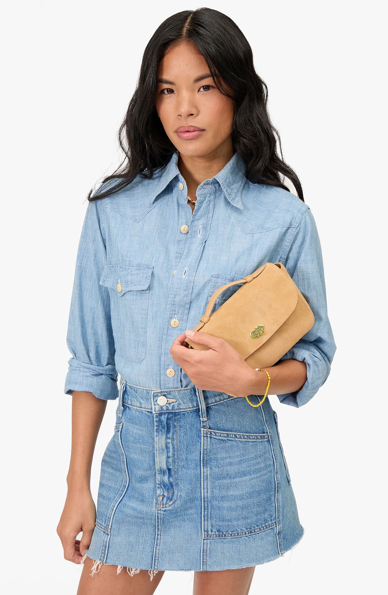 Kathryn Suede Shoulder Bag, Alternate, color, DUNE