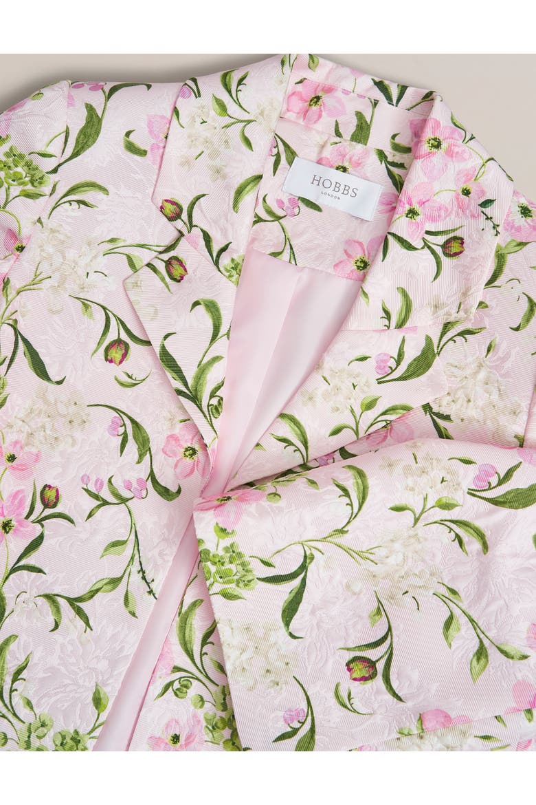 Lana Cropped Floral Jacket, Alternate, color, Pale Pink Multi