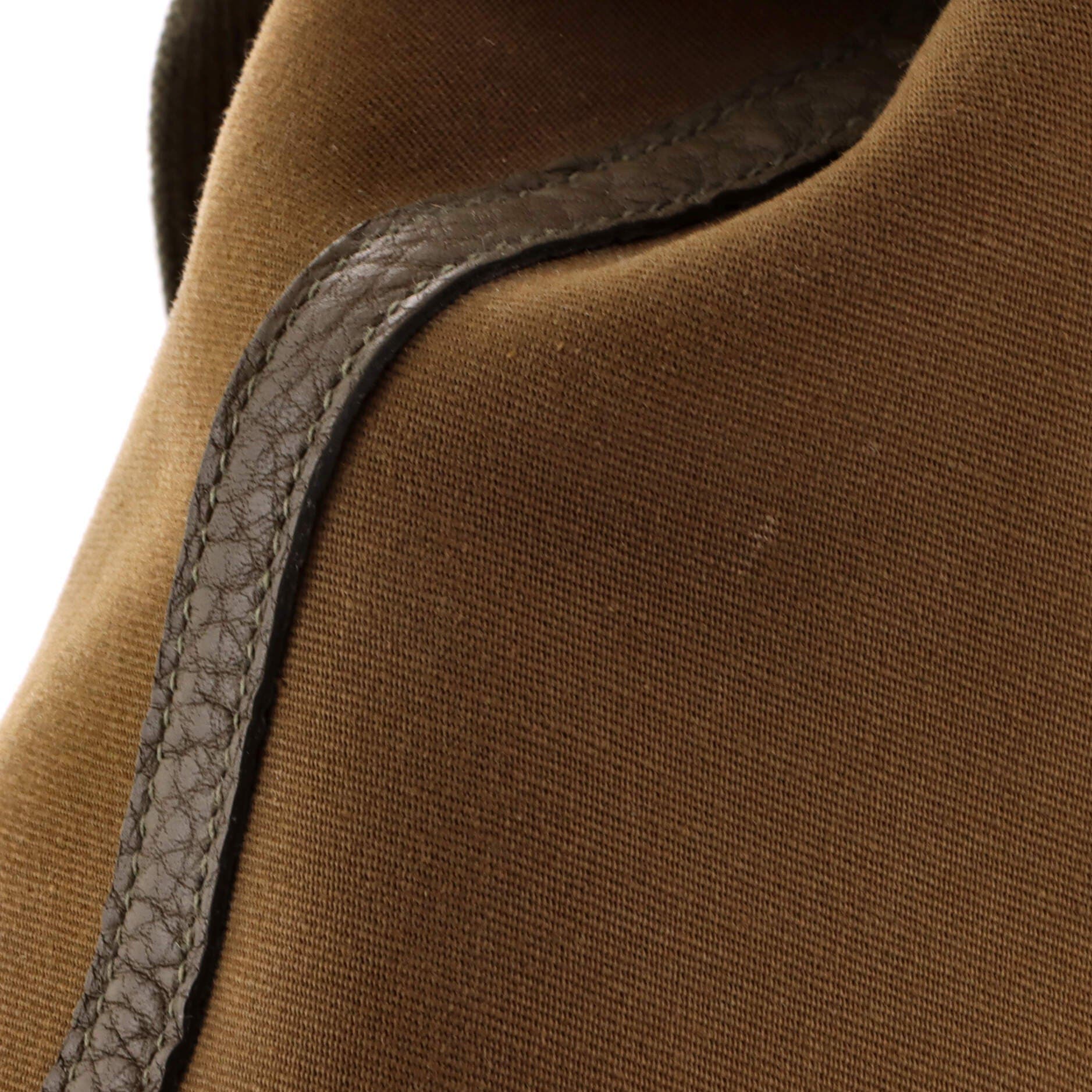 Pre-Owned Hermes Garden File Tote Toile and Leather 28, Alternate, color, Vert Maquis