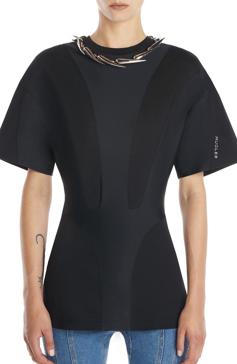 MUGLER Illusion Panel T-Shirt, Main, color,