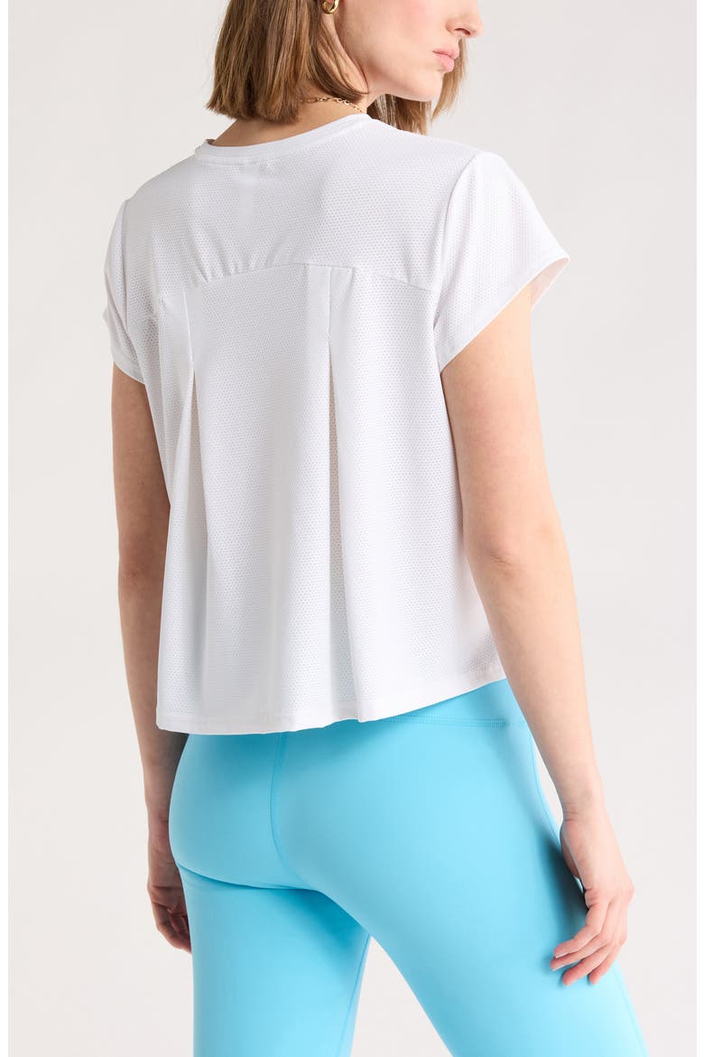 Flow Mesh Pleated T-Shirt, Alternate, color, WHITE