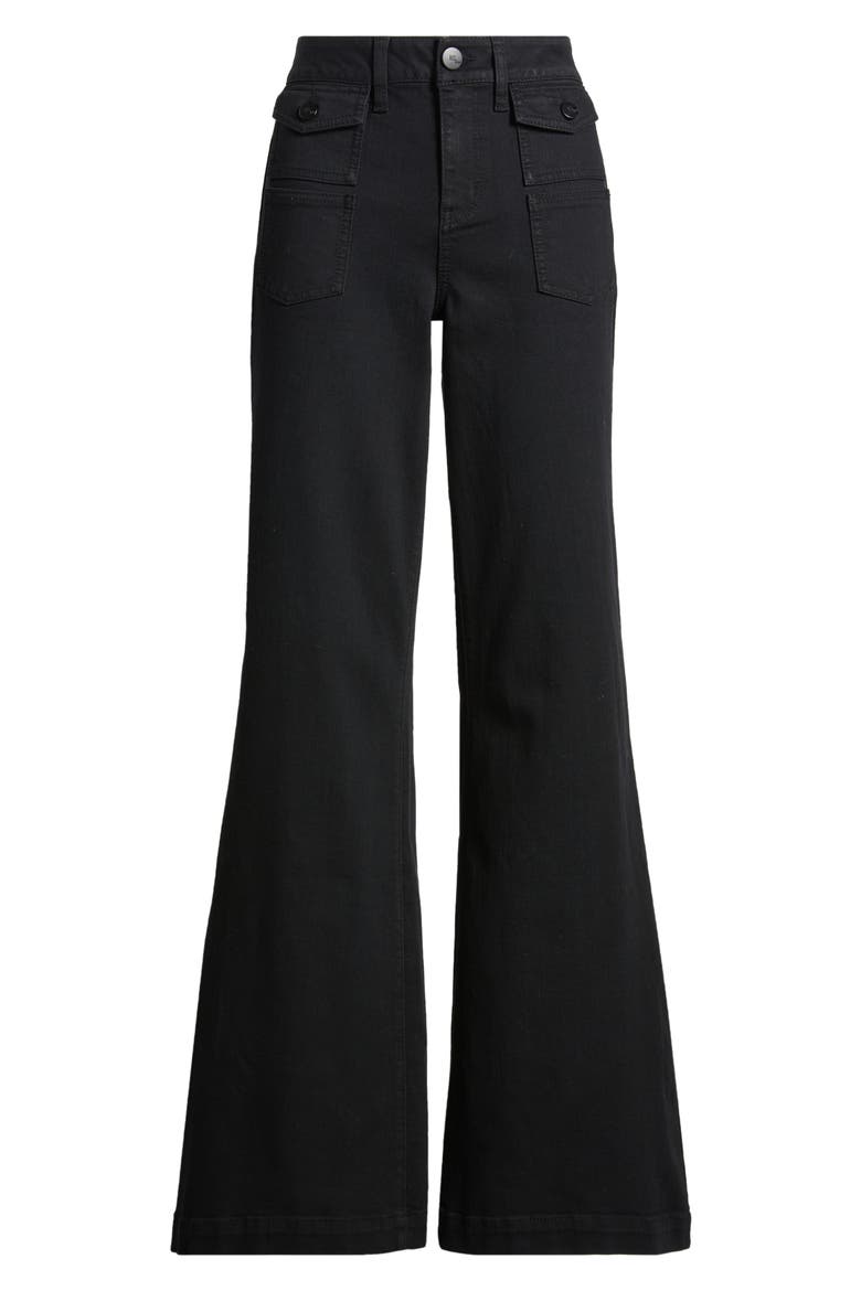 Belle Patch Pocket Flare Jeans, Alternate, color, BLACK