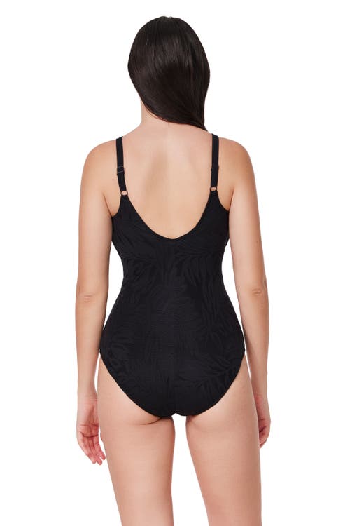 Profile By Gottex D Cup V Neck X Detail One Piece Swimsuit In Black