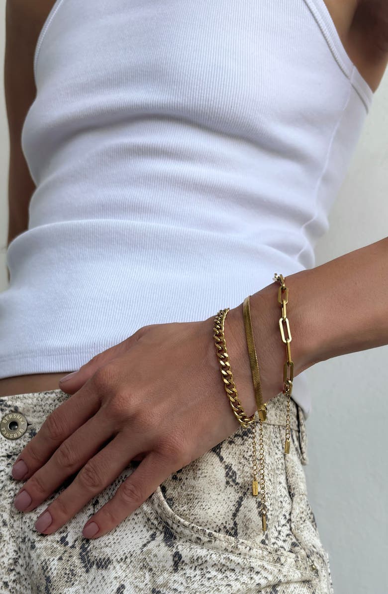 st. Moran Set of 3 Assorted Chain Bracelets, Alternate, color, Gold