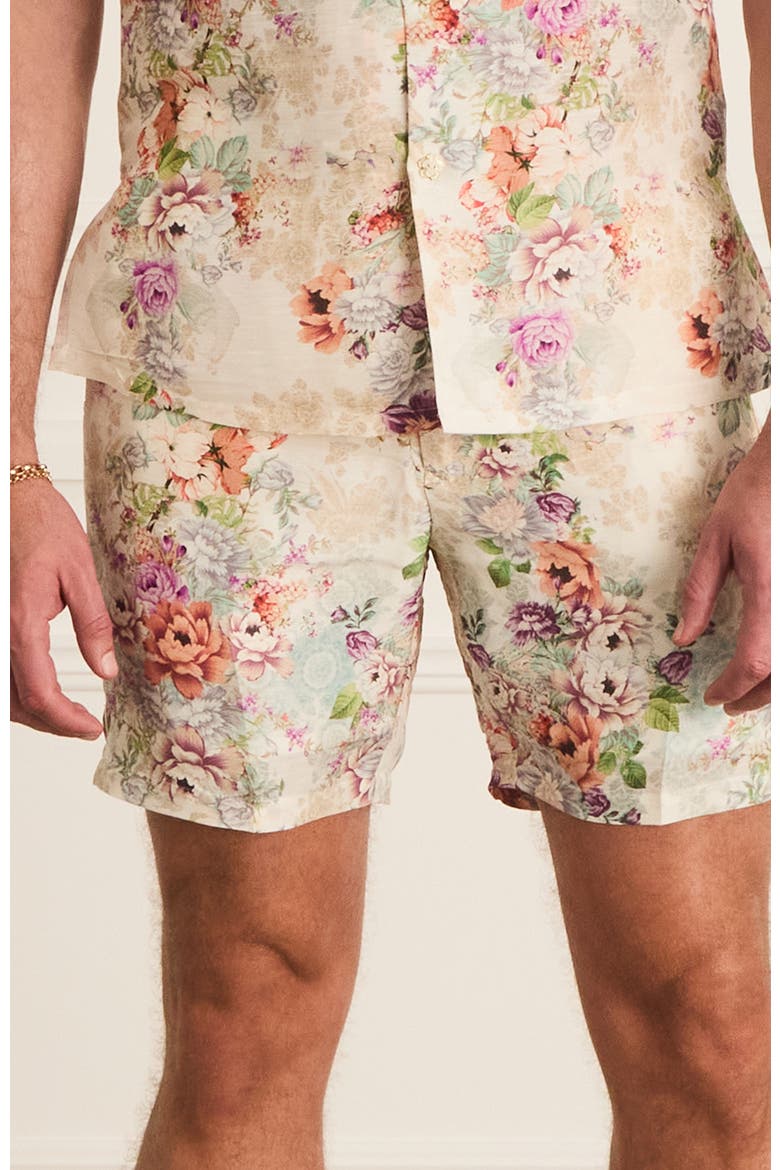 Tailored Louis Shorts, Alternate, color, White Floral Print