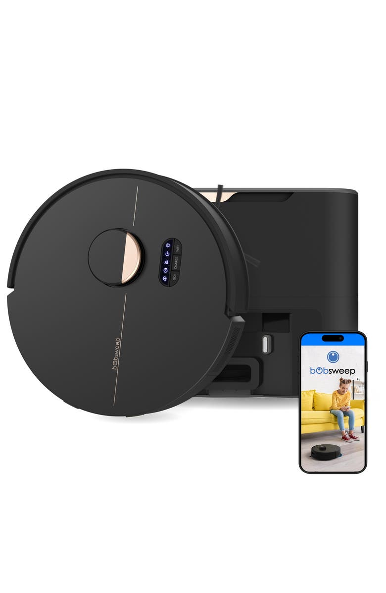 BOBSWEEP Dustin Plus Auto-Empty Robot Vacuum & Mop, Main, color, True Black