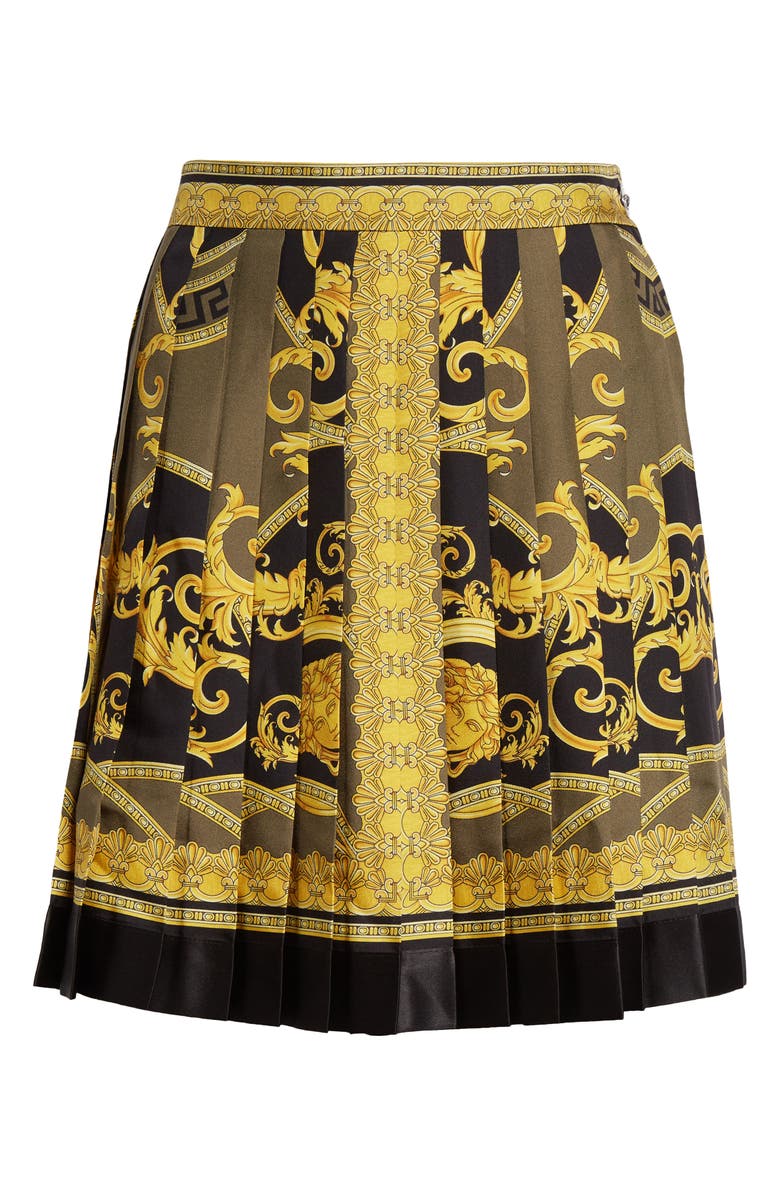 Versace Coupe des Dieux Silk Pleated Skirt, Alternate, color, 
