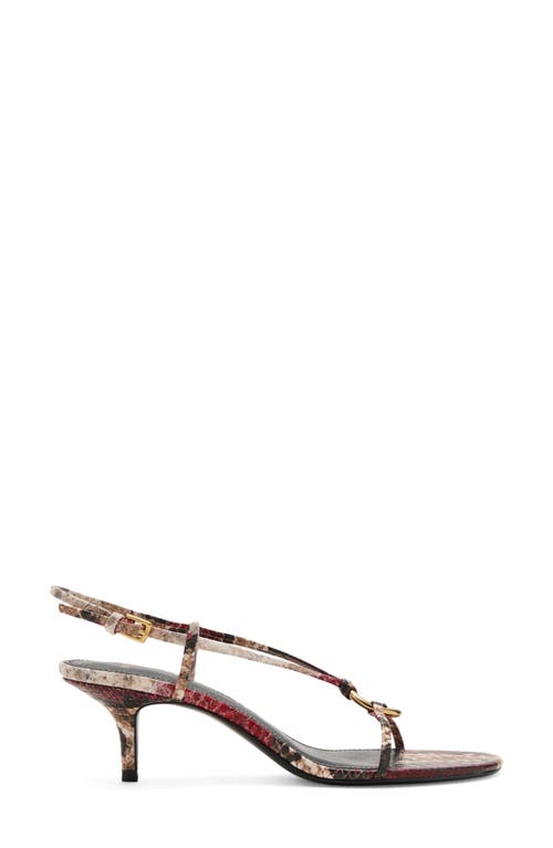 Mango Hoop Detail Slingback Kitten Heel Sandal In Multi