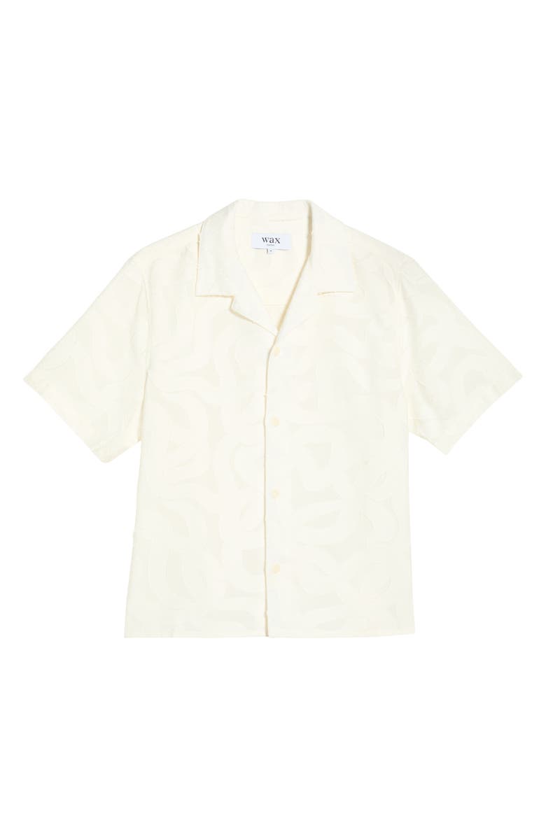 Wax London Curzon Abstract Jacquard Camp Shirt, Main, color, Ecru