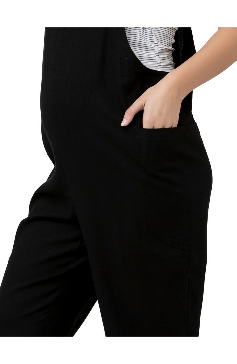 Ripe Maternity Poppy Linen Jumpsuit, Alternate, color, Black
